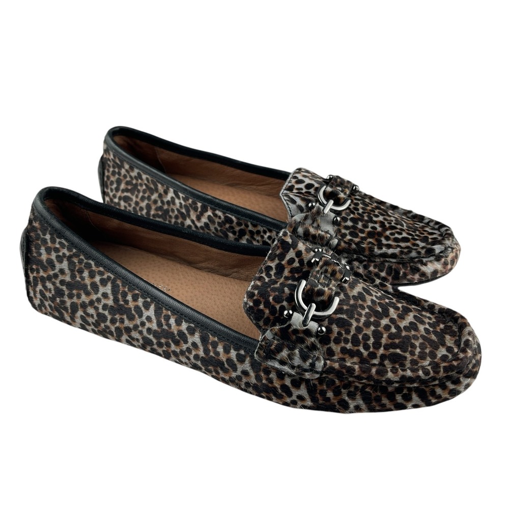 Donald J Pliner Women's Loafers 8M Viky Animal Print Calf Hair Driving Flats